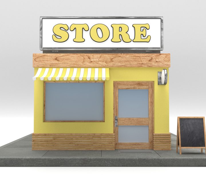 3D Render of Cartoon Shop Keeper Character